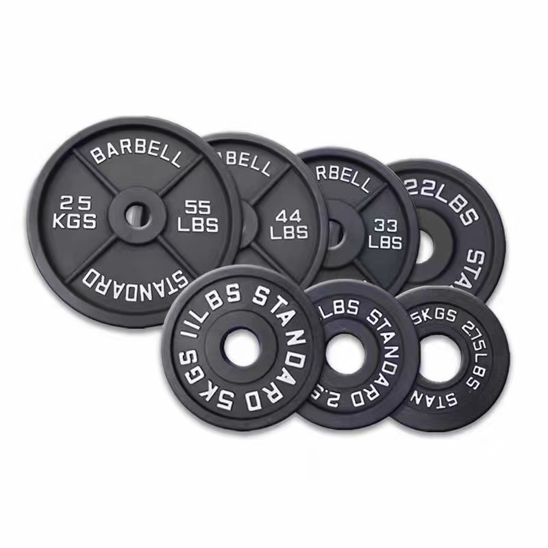 Gym High Quality Four Rib Cast Iron Barbell Weight Plates for Gym in LBs/KGs (Bulk Production)