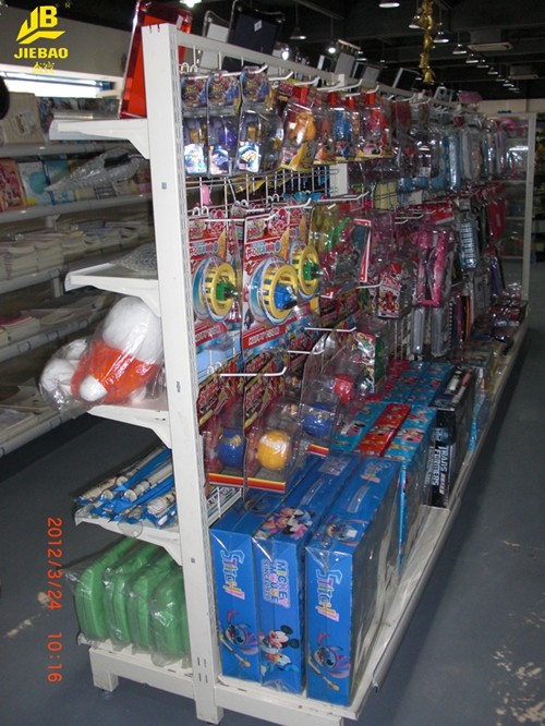 Grocery Display Steel Racks For Book Stores Q2351.4M High Middle Back Panel