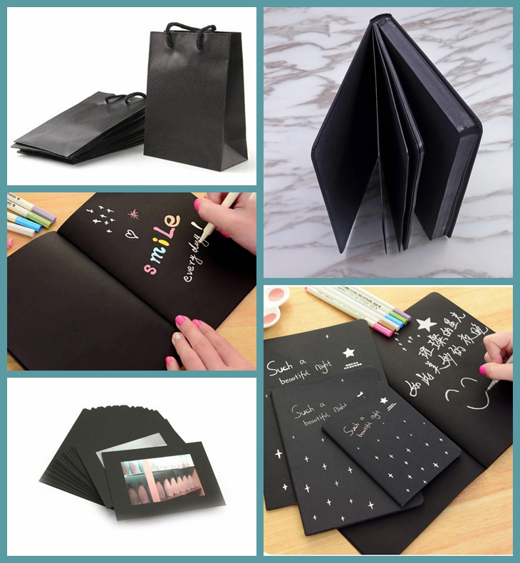 300gsm Thick Black Cardboard Double - Sided 70 X 100cm Sheet