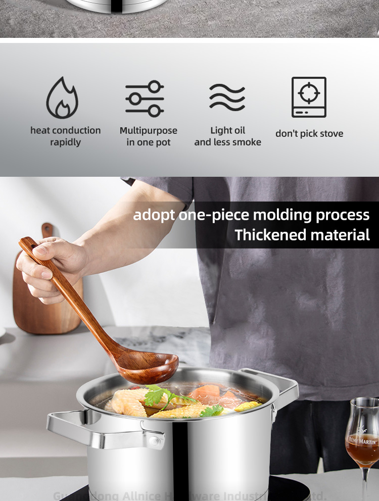 Multifunction Kitchen No 304 Stainless Steel Cooking Pot Set Soup Pot Steamer Pot Cookware Set With Glass Lid
