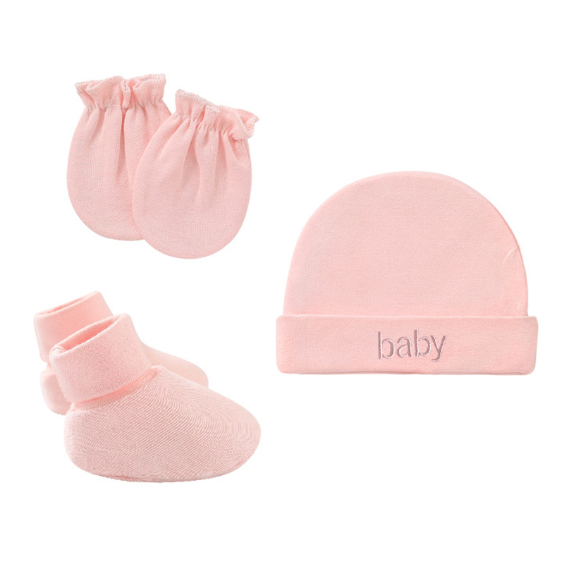 Newborn Baby Hat Mittens Socks 3 pcs Sets Girl Boy Gift Baby Mittens And Socks