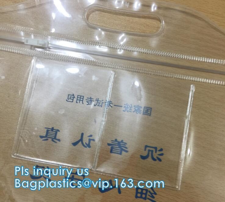 Cosmetic K Clear Bubble Bags/Hot Sale Slider Zipper Bag, Slider Hook Hanging Zipper Bag, Slider Zipper PVC Pencil