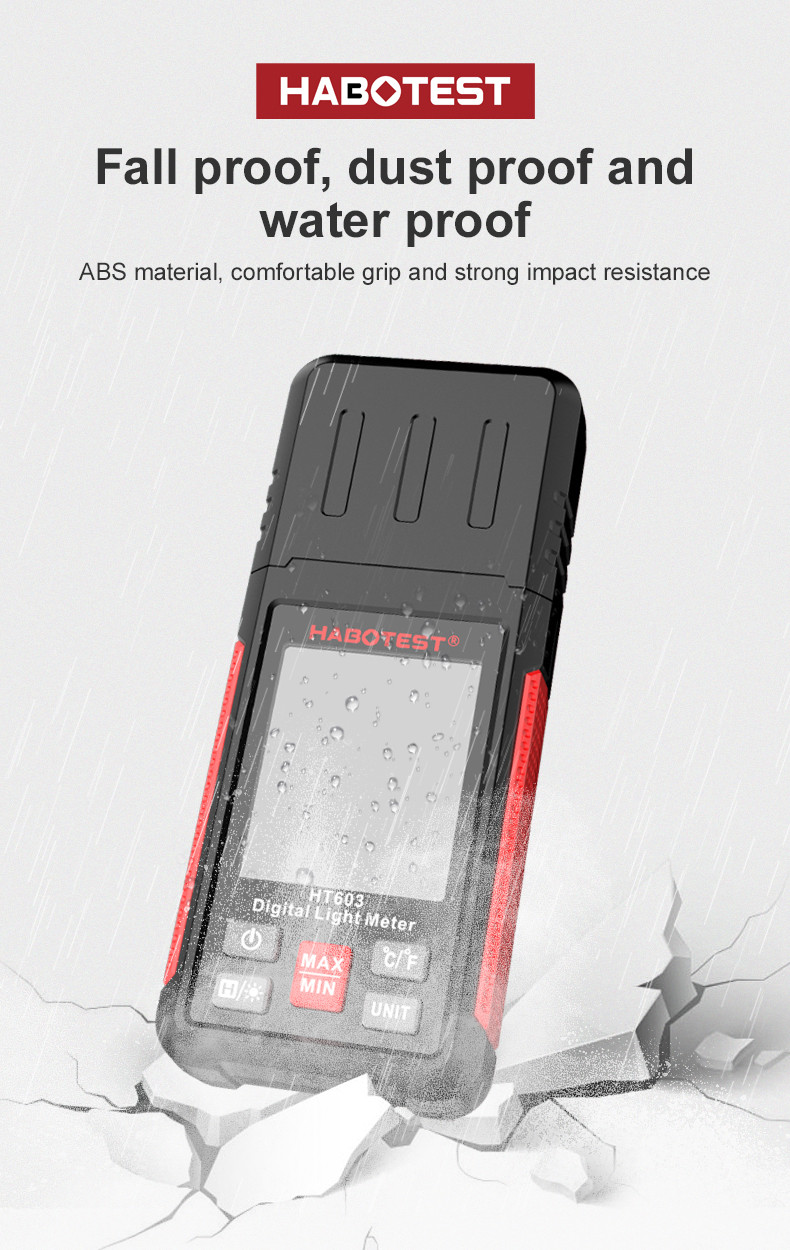 HT603 200,000 Lux Auto Digital Lux Meter Light Meter Digital Illuminance Meter
