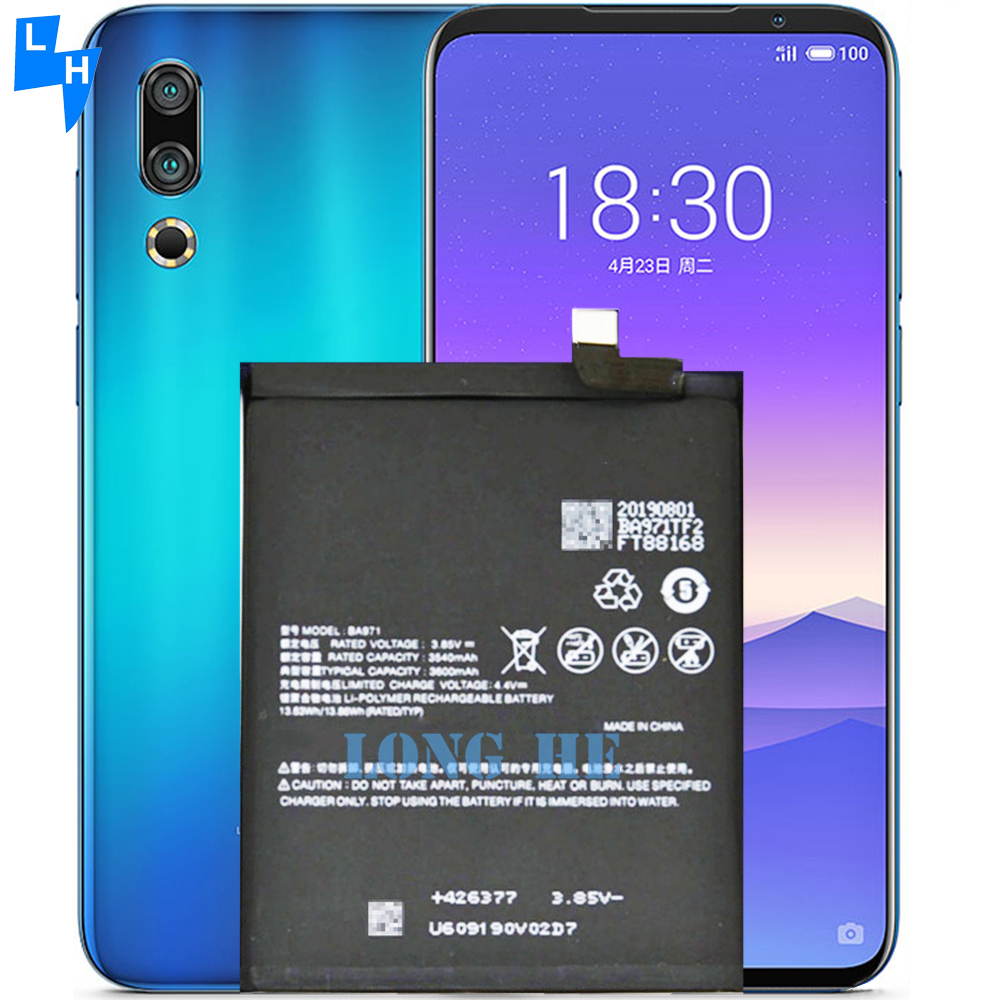 100% BA971 Battery for MEIZU 16s 16S PRO 3600mAh Lithium Polymer Replacement Batteries