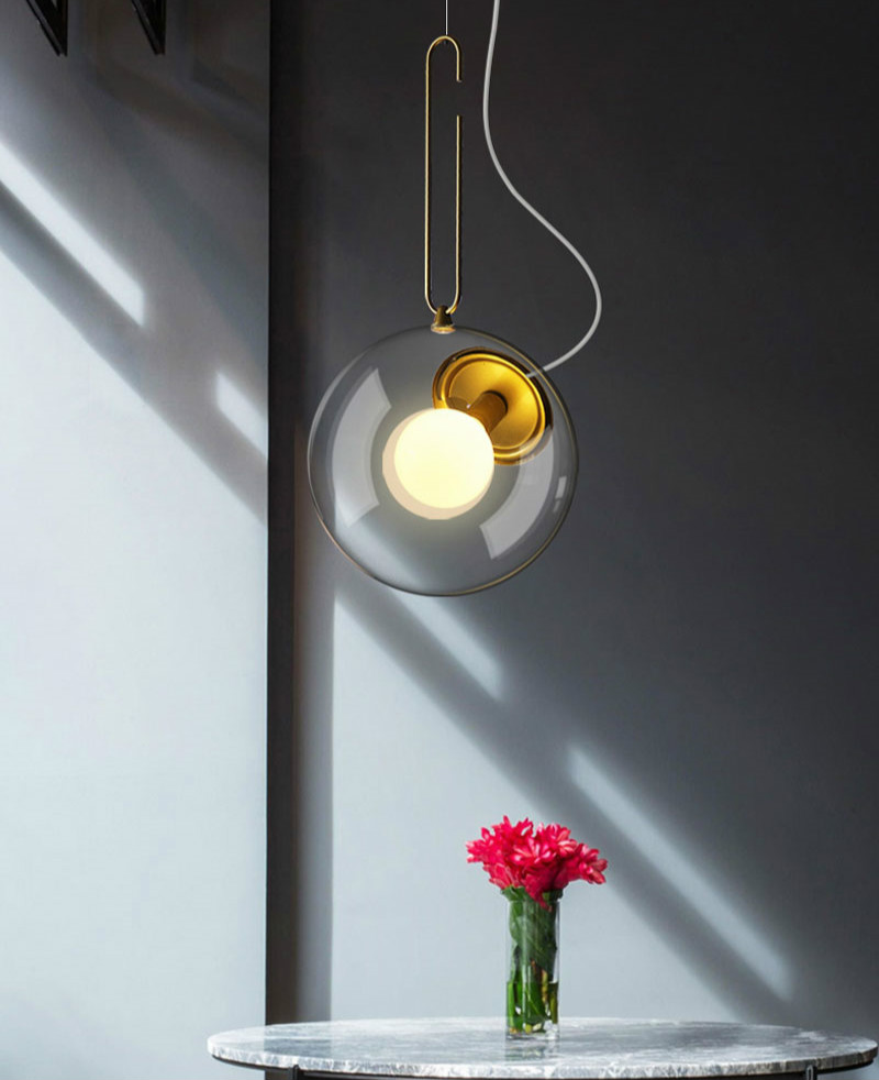 Nordic Glass Ball Pendant Lights Industrial Lighting Clear interior lighting(WH-GP-167)