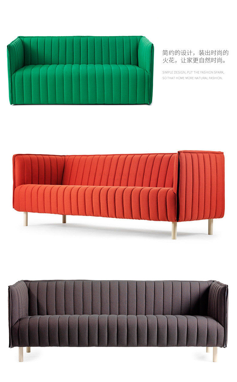 American Wind Net Red Fabric Velvet Sofa Family Three Person Simple Northern Europe Light Luxury