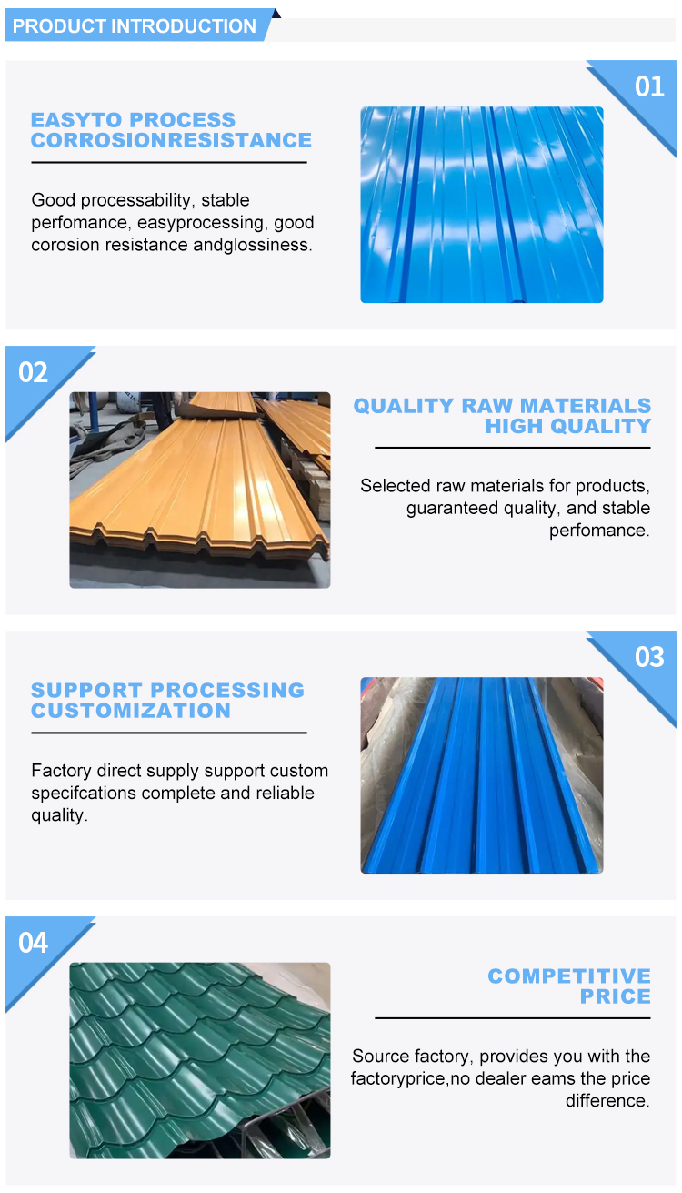 Material PPGI Corrugated Steel Roofing Sheets Width 600-1500m Cutting Sheets and Assurance