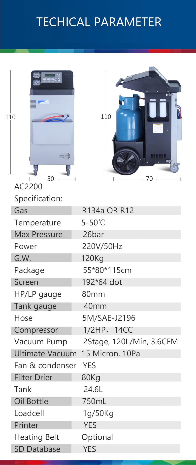 Large 24.6L AC Recycling R134a Recharge Machine System For Automotive