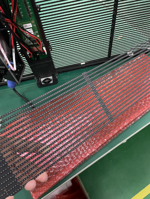 Box Grille Transparent Film Screen Self Adhesive Advertising LED Grille Display