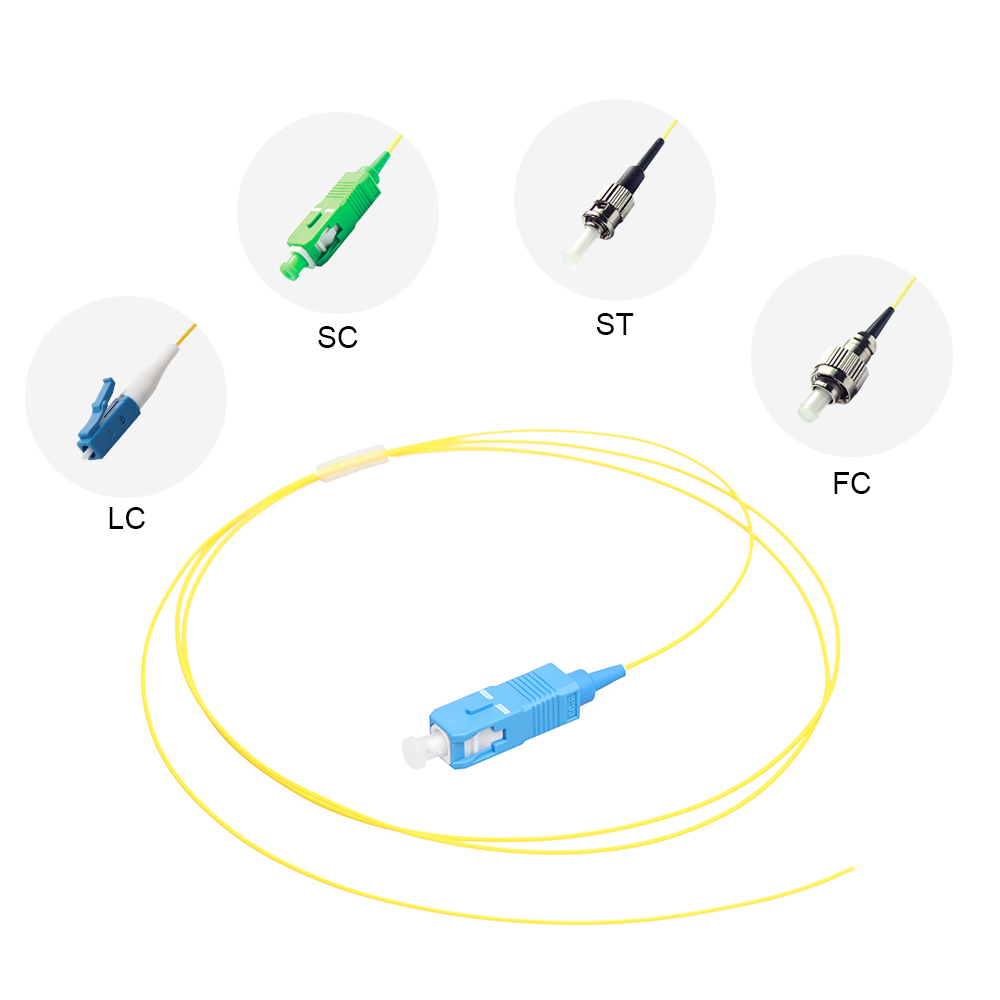 0.9mm Diameter Fiber Cable Assembly 9 / 125 G657A1 SC / UPC Simplex Polished White