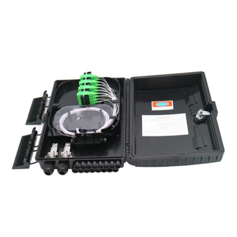 ABS Plastic FTTH Fiber Optic Termination Box 16 Core Wall / Pole Installation