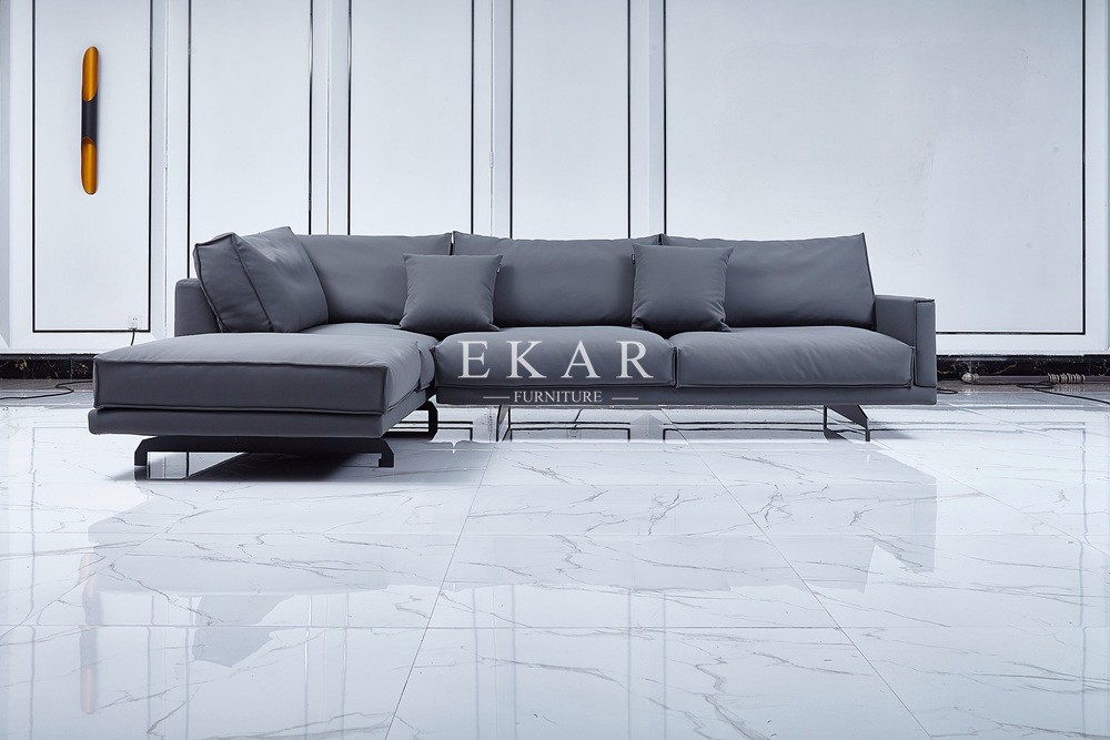Living Room Metal Legs Contemporary Design Fabric Modern Sofa Set