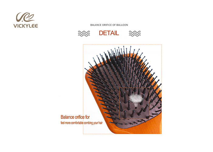 Oval Shape Wooden Handle 3 Inch Paddle Brush For Curly Hair