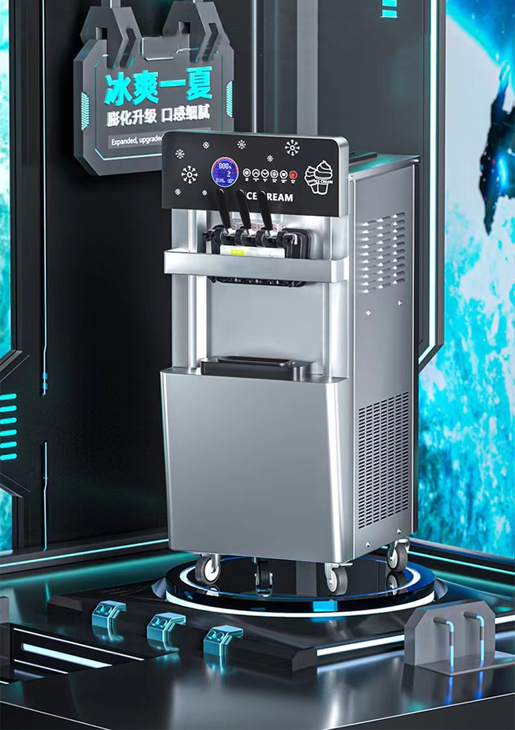 Ice Cream Makers with No Internal Cleaning and Compressors in 545*735*1400mm Size