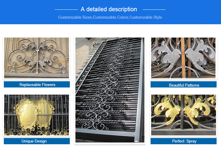 wrought iron fence panels/used wrought iron fencing