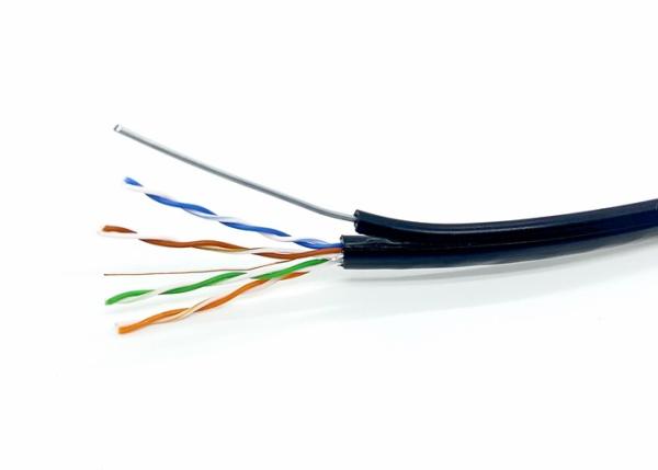 Quality PE UTP CAT5E MS1.2 Solid Steel Network Aerial Drop Cable , CAT5E Outdoor Shielded Cable for sale