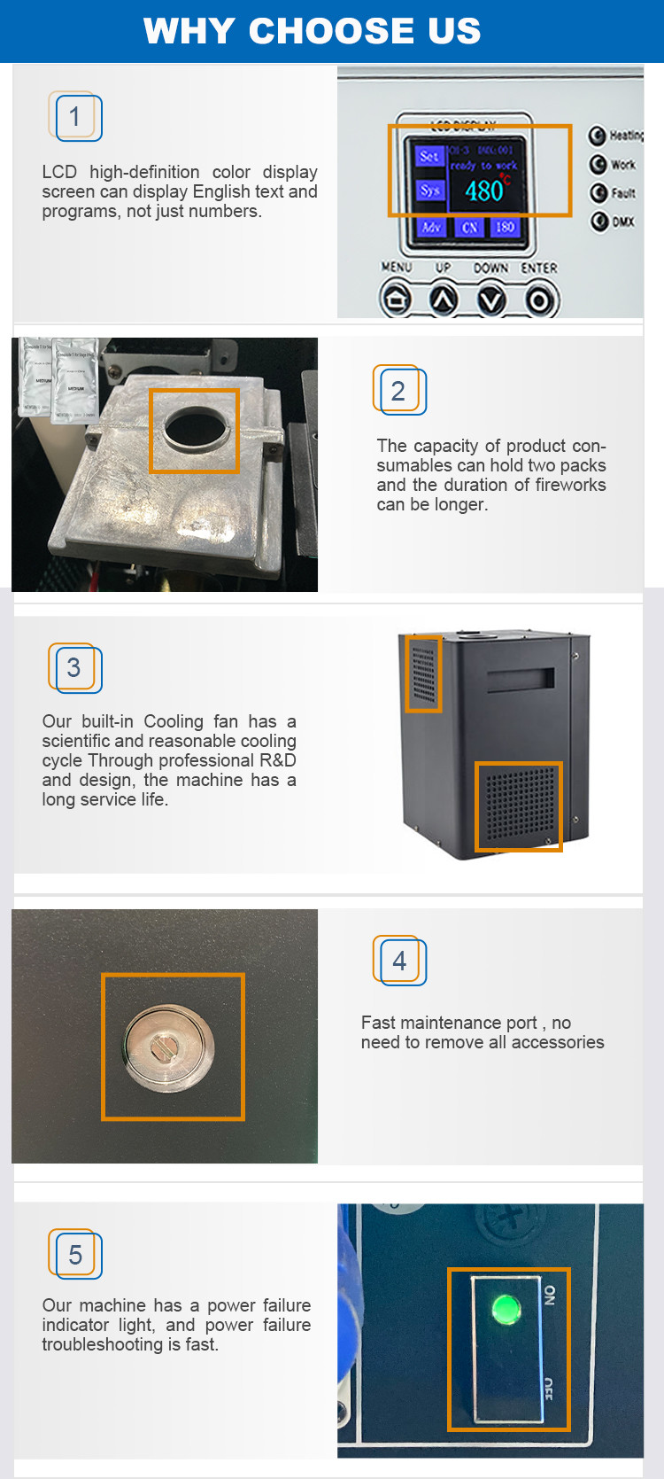 750W Wireless DMX Control Cold Pyro Sparkler Fireworks Fountain Machine For DJ Stage Wedding Party Cold Spark Machine
