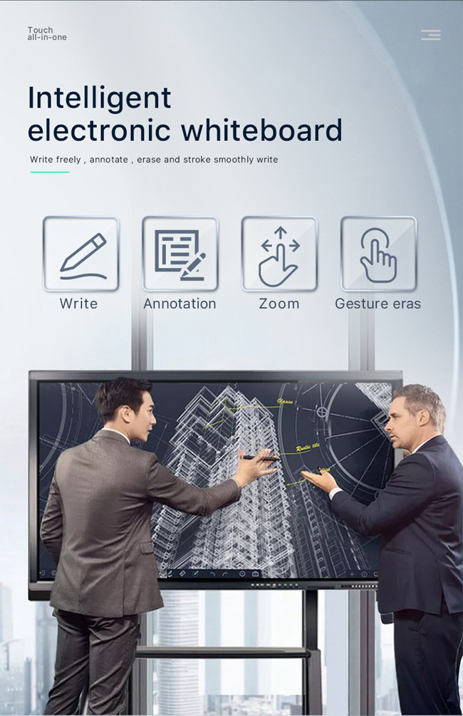 CNAS Education Interactive Whiteboard 60 Inch Touchscreen Monitor Windows 10 OS
