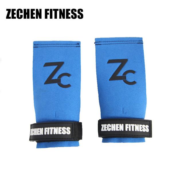 Blue Ethos Leather Hand Grips Suede Microfiber Crossfit Lifting Gloves Palm