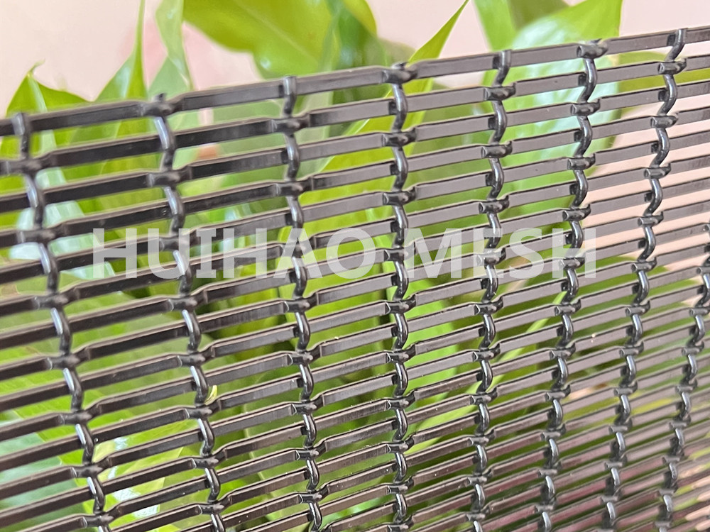 Facade Stainless Steel Architectural Mesh Metal Woven Wire Spray Black For Decorative Fence
