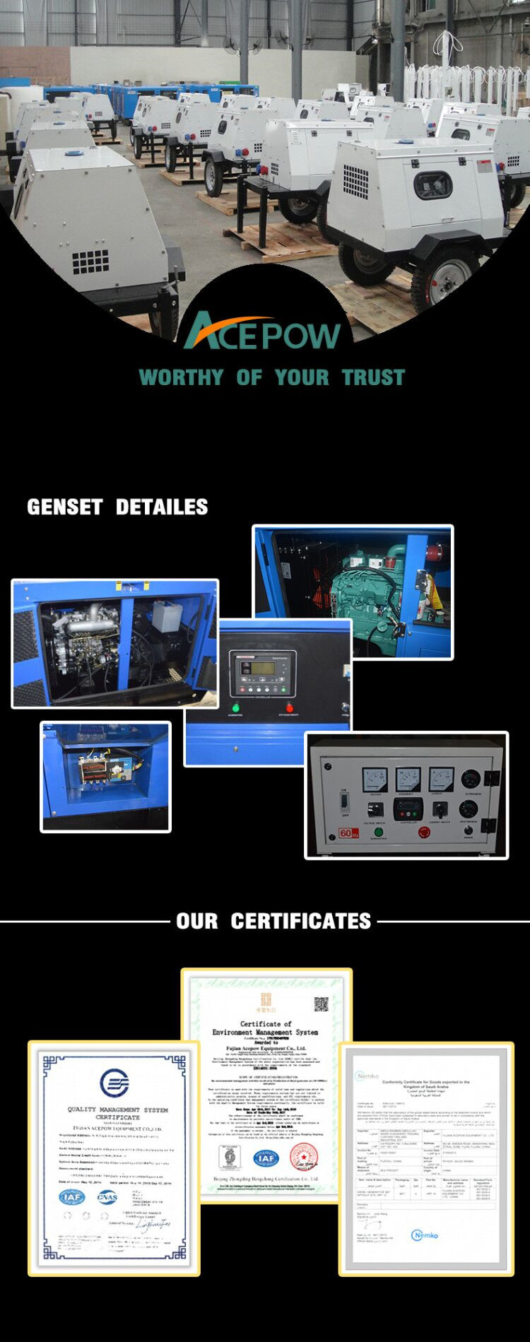 250KVA 200KW Diesel Powered Generator , Water Cooled Diesel Generator