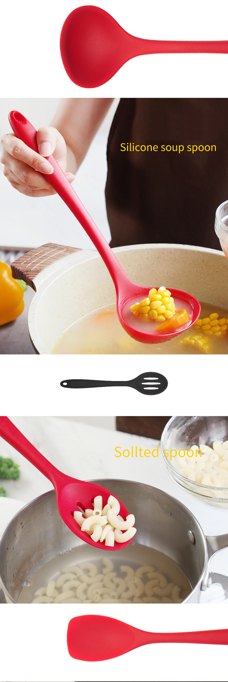 Lightweight Fadeless 10 Piece Silicone Kitchen Utensil Set
