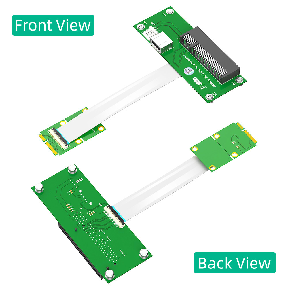 Horizontal Mini PCI-E To PCI-E Express X8+USB Riser Card With High Speed FPC Cable