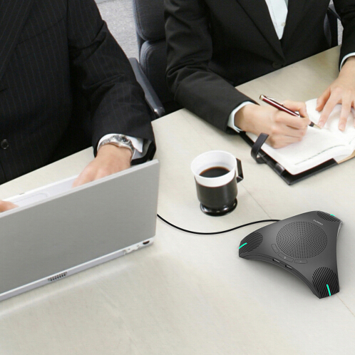 Free-drive Omni-directional Microphone USB Plug and Play Video Conference Microphone with Speaker for Team Work