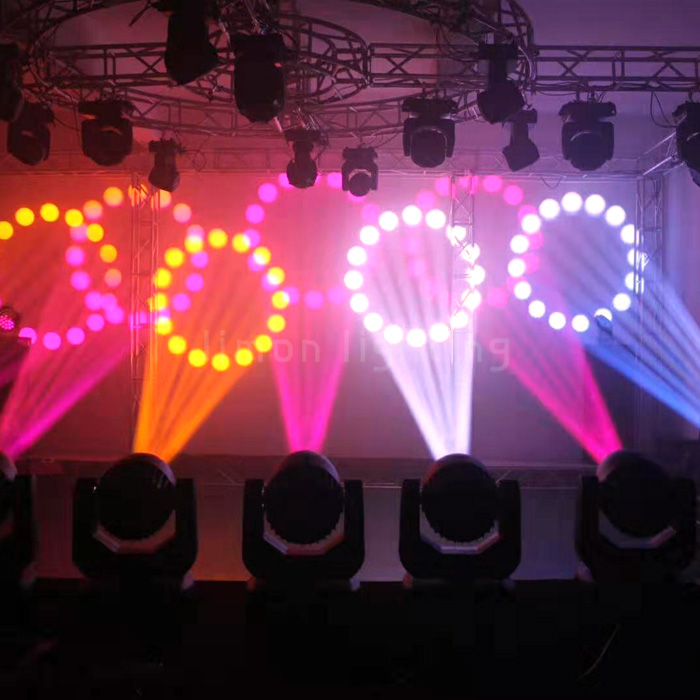 200W White LED Moving Head Spot Wash DJ Stage Lights with Ring