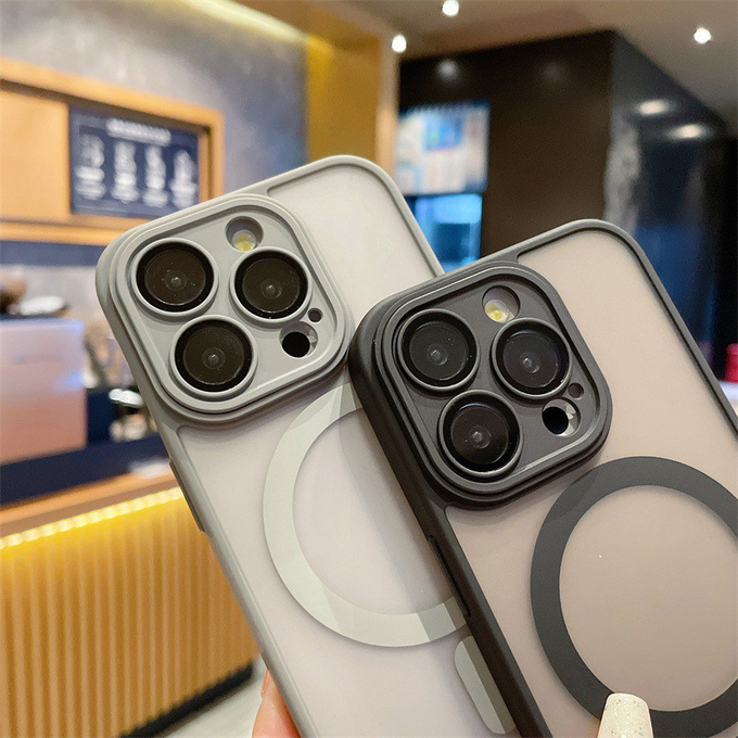 Translucent Frosted Skin-Friendly Magsafe Phone Case Camera Protection For iPhone