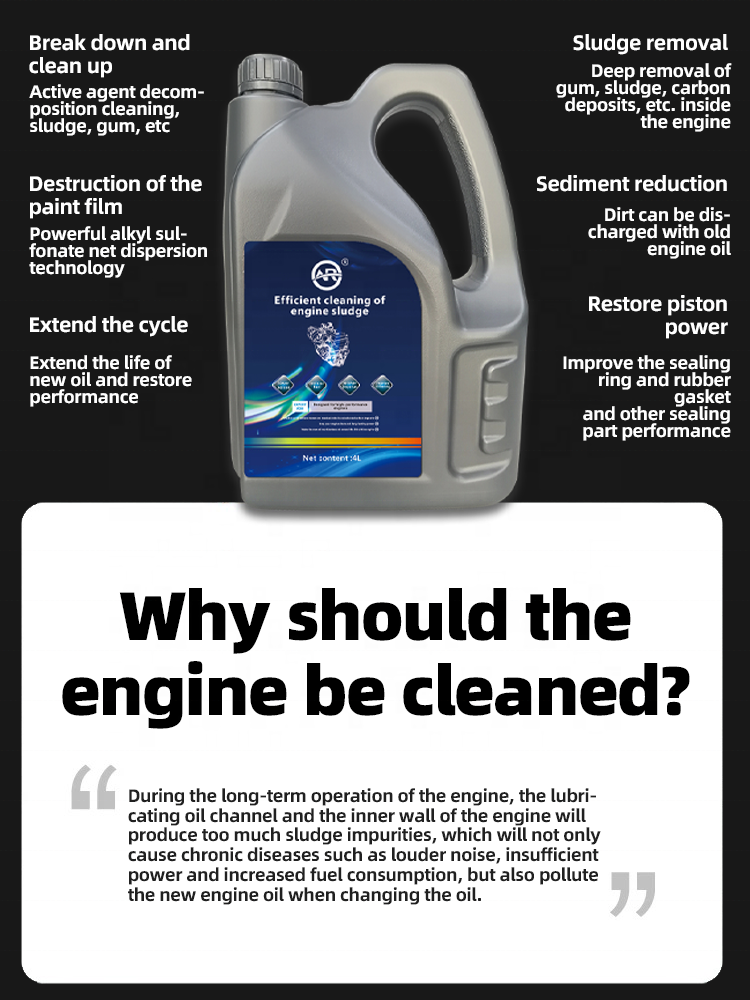 Car Engine Oil Flush Cleaning Fluid 4L OAR OEM ODM Engine Dirt Lubricant for Cars