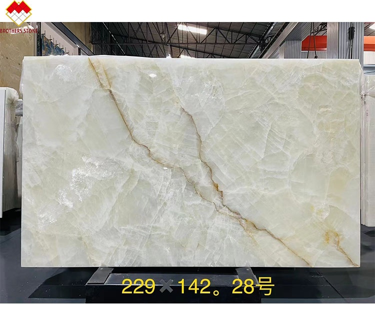 Modern Villa Design Polished White Onyx Marble Slab for Livingroom Wall and Flooring
