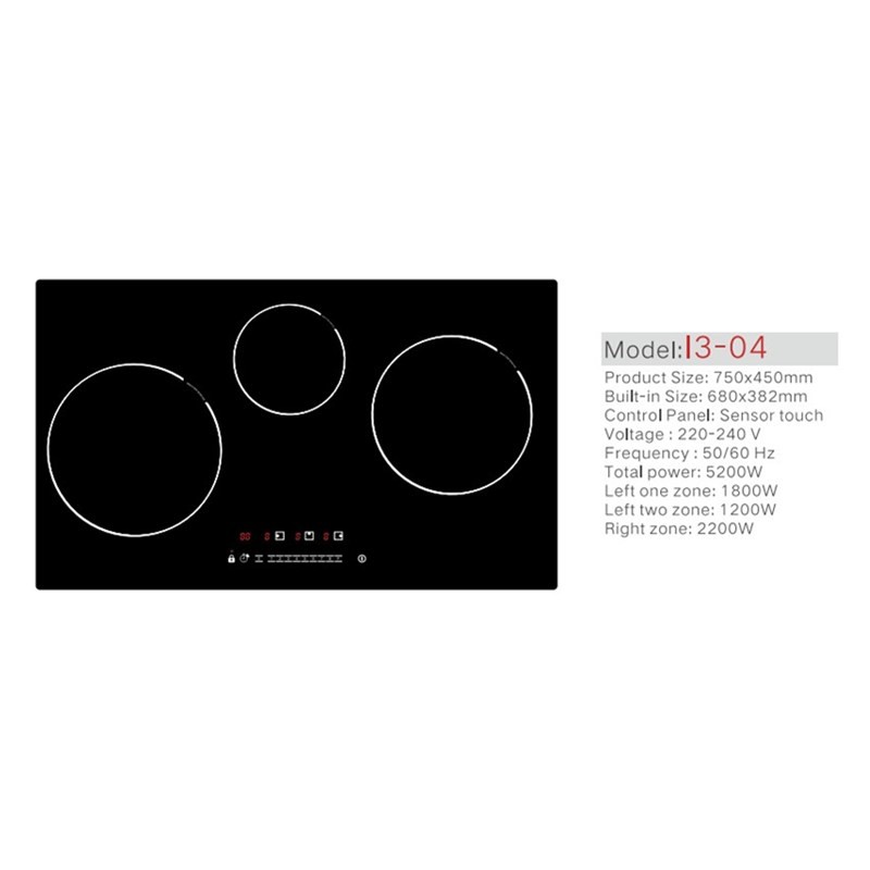ODM 5200W Sensor Touch Three Burner Gas Cooktop