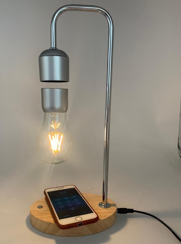 new hotsale magnetic levitation lamp with wireless charging for cellphone iphone