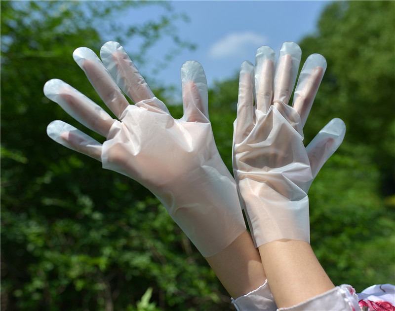 1.3g Plastic 100pcs Disposable Cleaning Gloves Food Grade