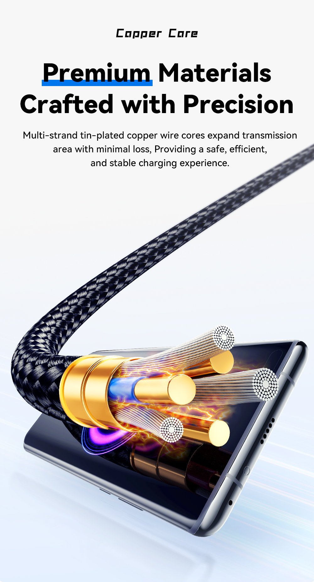 Aluminum Alloy Data Charging Cable USB C To USB A 100W 7A ESSAGER ES-X45 Series