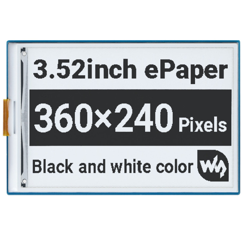 3.52 Inch E-Paper Display Of Red / Black / White 360X240 Sunlight Readable SPI Interface