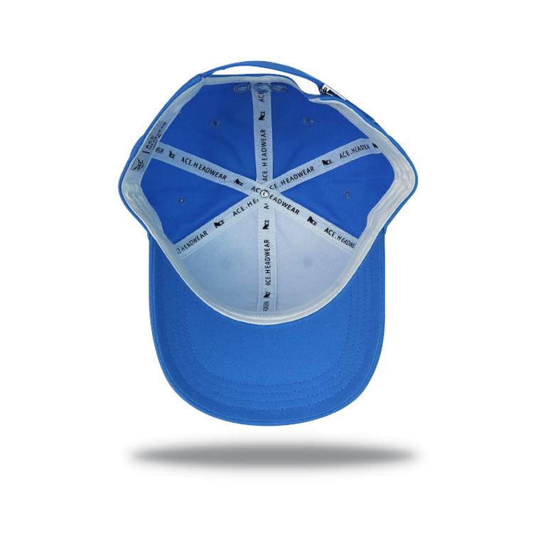 Fashionable Blue Color Five Panel Baseball Cap Size 56-60CM Soft