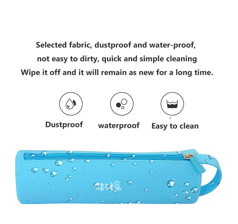 Small Circular Silicone Women'S Cosmetics Storage Bag Pen Tube Shaped Storage Bag