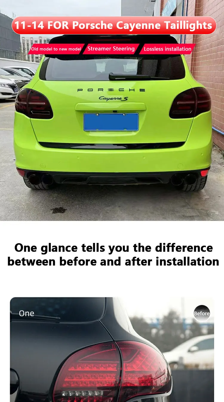 For Porsche Cayenne 958.1 2011-2014 Led Tail Lights Upgraded New Car Taillights Flowing Light Turn Signal Plug And Play
