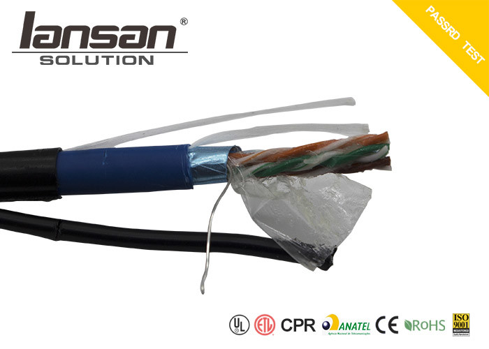 BC Outdoor UTP Cat5e Cable FTP 24AWG PVC PE With Messenger Jelly