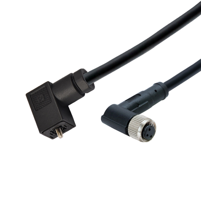DIN 43560 Electrical Plug To M12 Right Angle Female Connector