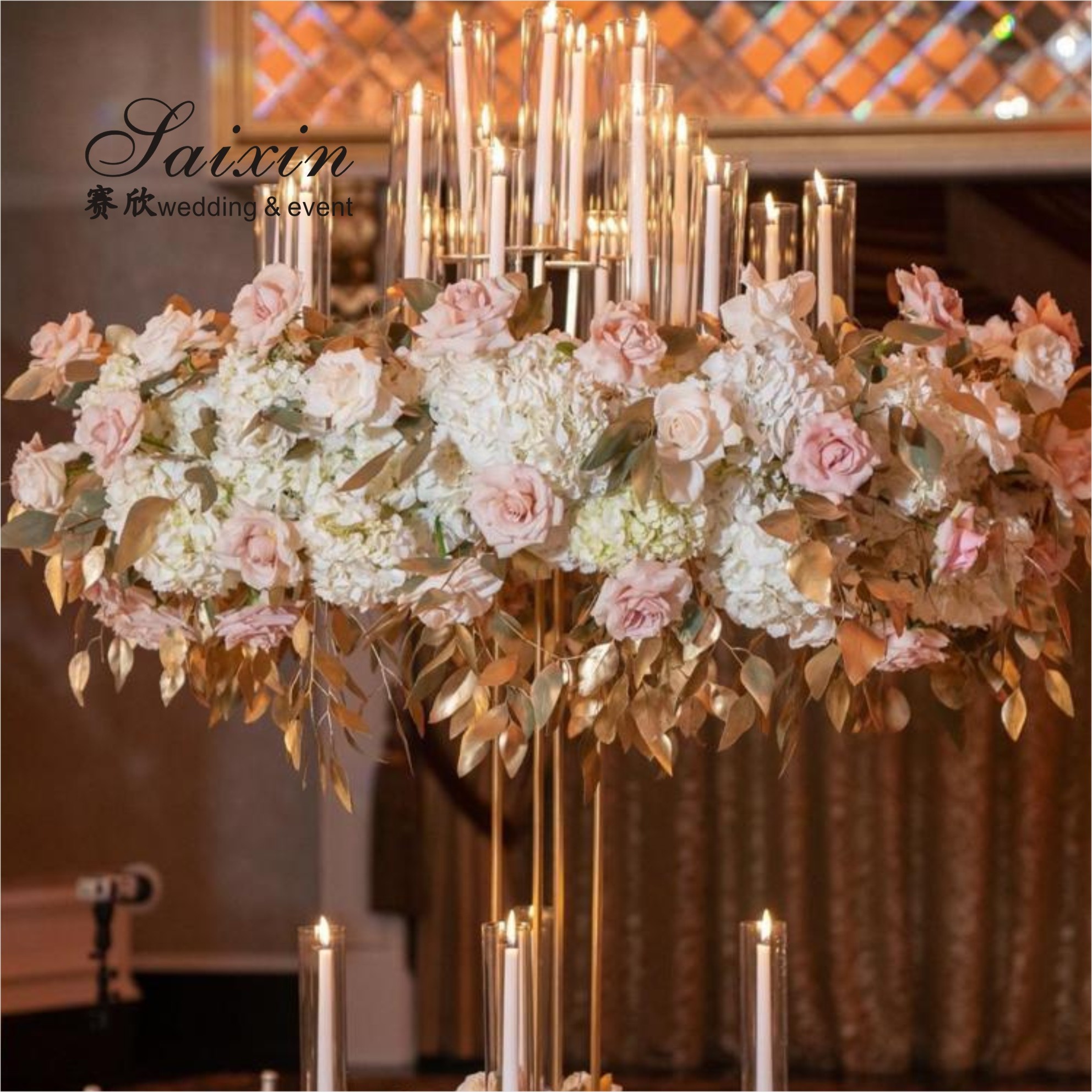 13 Arms Crystal Glass Candelabra Centerpiece Wedding 150CM