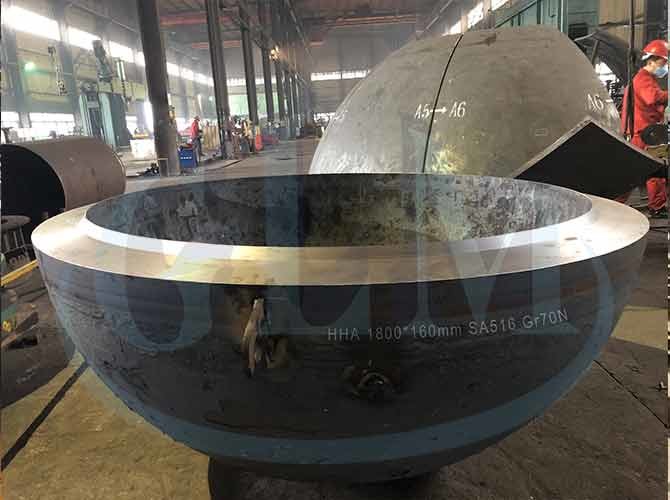 P355 GH EN10028-2 Flat Bottom Dish 2550mm Diameter 50mm Thick ISO 9001