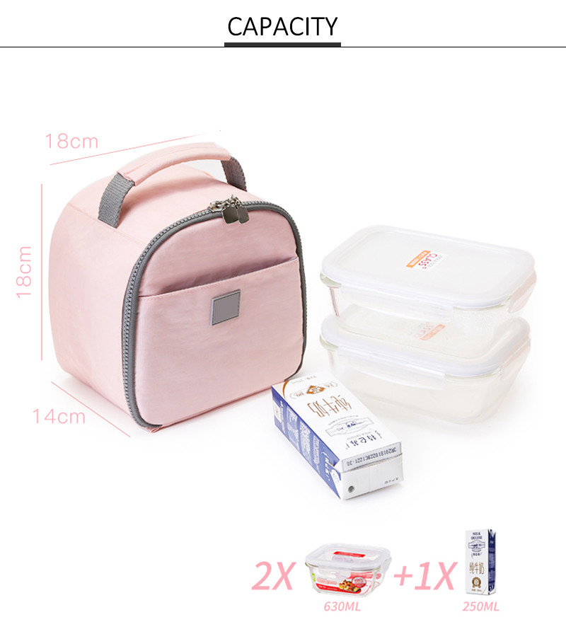 Portable Round Pink Freezable Lunch Bags For Women