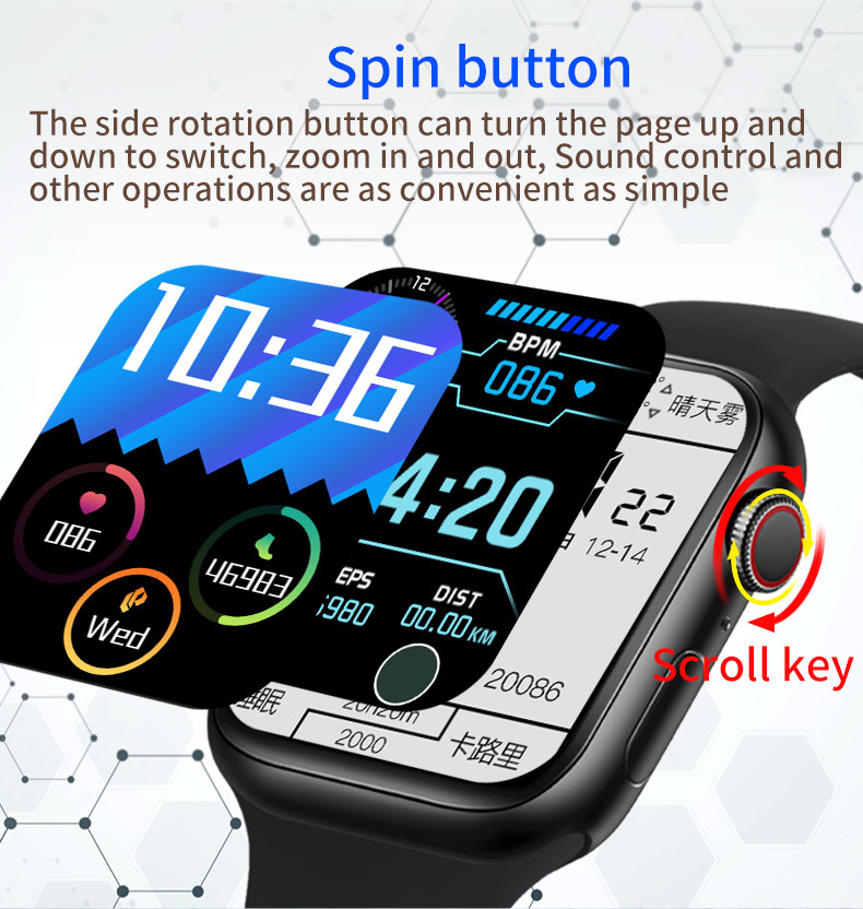 IPS 360x385 Wireless Charging Smartwatch Android IOS 170mAh