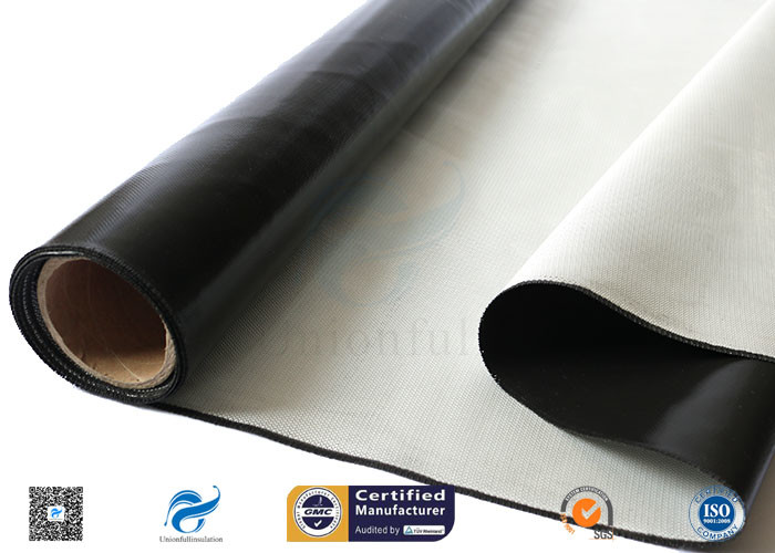 Custom Black Silicone Coated Fiberglass Fabric Heat Protection High Strength
