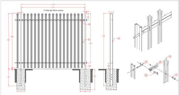 CE Galvanized Metal 2.4 M High Fence Panels Aging Resistant