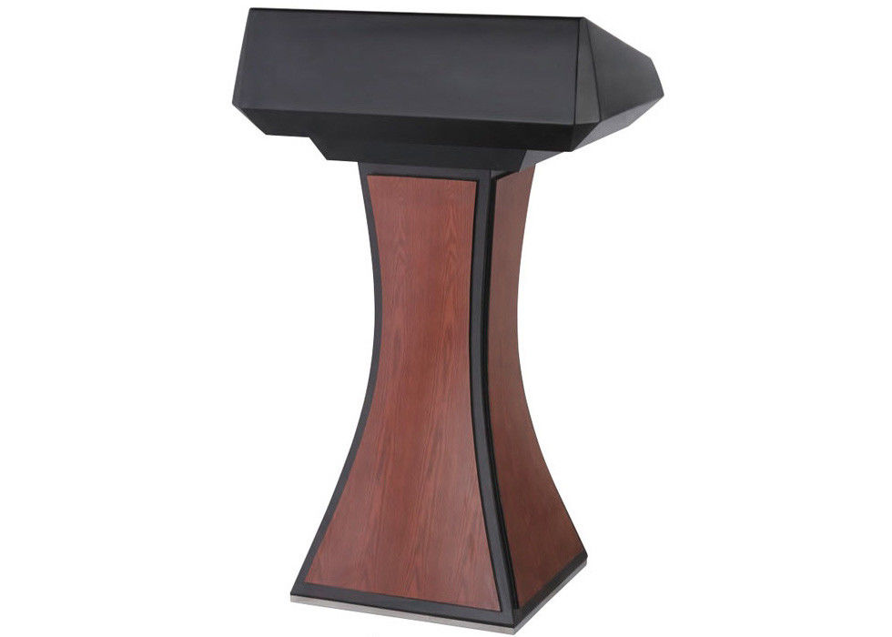 Hotel Rostrum Room Service Equipments Wood Lecture Tables With Metal Decoration