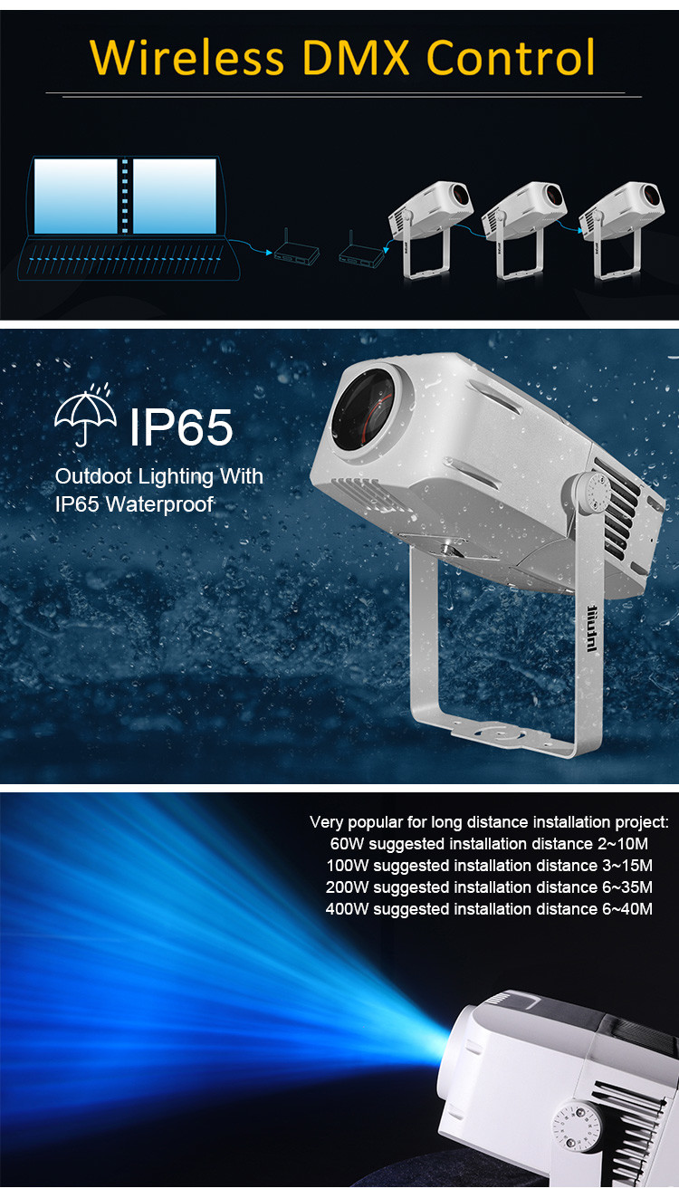 7 Color 400W Moving LED Water Ripple Lighting Projectors Night Party Light